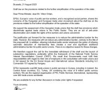Az EPSU és az ETUC tiltakozása a tagdíjlevonások tervezett megszüntetése ügyében