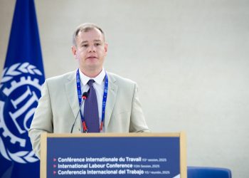 A KKDSZ alelnöke felszólalása az ENSZ Munkaügyi Szervezete, az ILO genfi kongresszusán